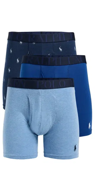 Polo Ralph Lauren Underwear Stretch Classic Fit Boxer Briefs 3 Pack Pale Royal/Monroe/Blue aturn | Thumbnail 1 Polo Ralph Lauren Underwear Stretch Classic Fit Boxer Briefs 3 Pack Pale Royal/Monroe/Blue aturn | Thumbnail 1