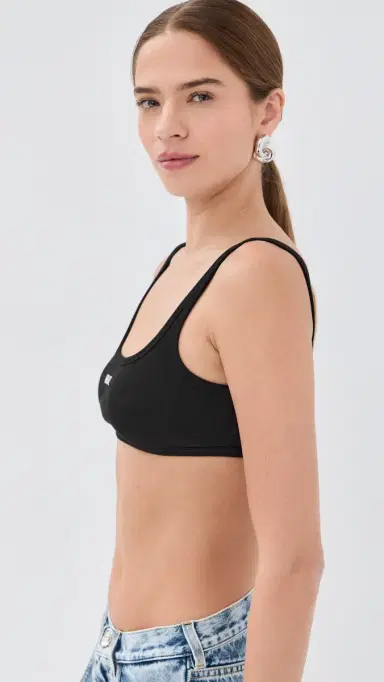 Versace Bio Cotton Rib Bra Black | Thumbnail 4