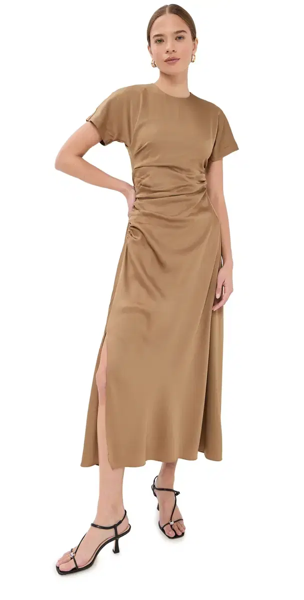SIMKHAI Marabella Draped Dress Chai