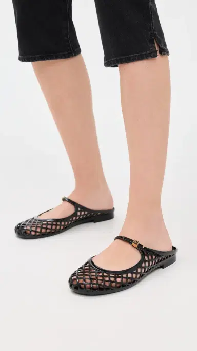 Tory Burch Mellow Mary Jane Jelly Flats Perfect Black / Gold 7 | Thumbnail 3