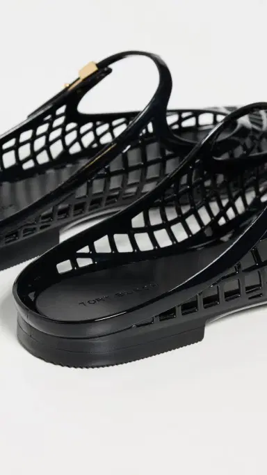 Tory Burch Mellow Mary Jane Jelly Flats Perfect Black / Gold 7 | Thumbnail 4