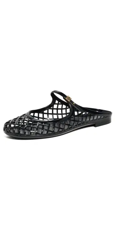 Tory Burch Mellow Mary Jane Jelly Flats Perfect Black / Gold 7 | Thumbnail 1