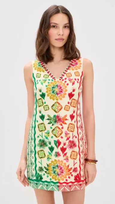 Saloni Alba C Dress Sunrise Border Plmt | Thumbnail 2