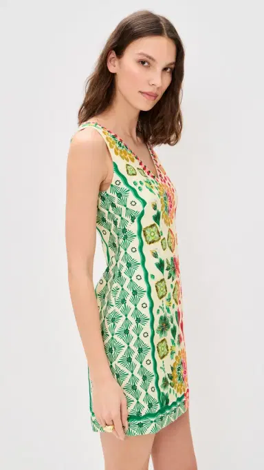 Saloni Alba C Dress Sunrise Border Plmt | Thumbnail 4