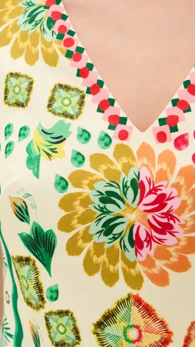 Saloni Alba C Dress Sunrise Border Plmt | Thumbnail 6