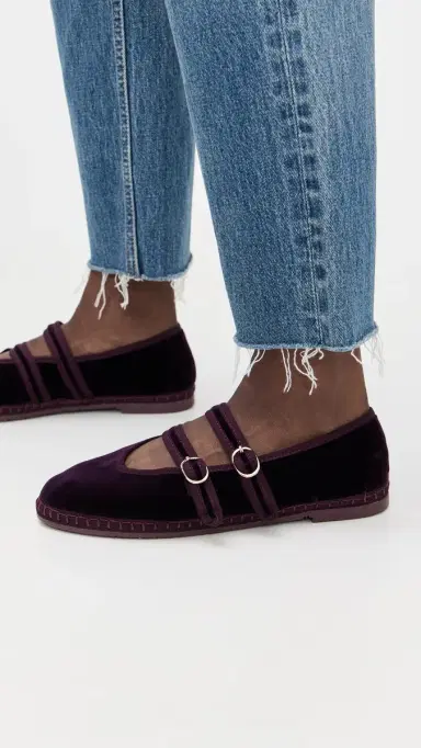 Flabelus Claire Velvet Mary Jane Flats | Thumbnail 3 Flabelus Claire Velvet Mary Jane Flats | Thumbnail 3
