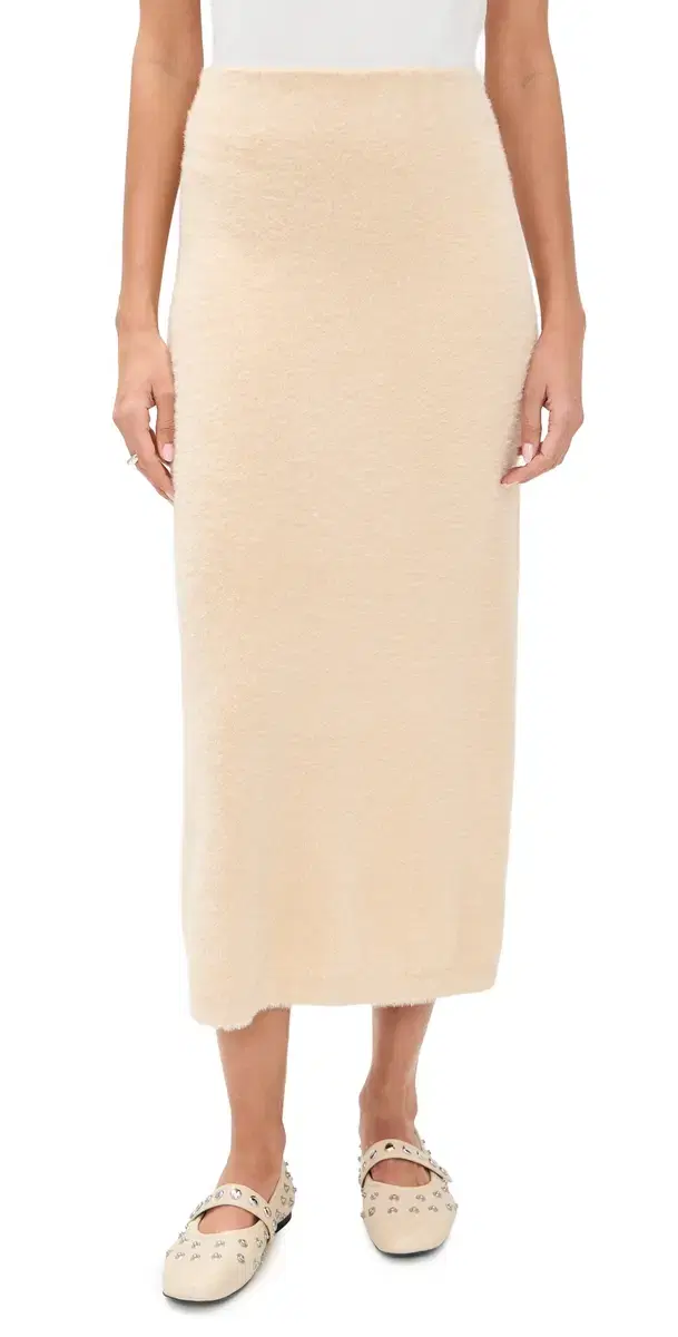 LE BOP Fuzzy Midi kirt Oyster