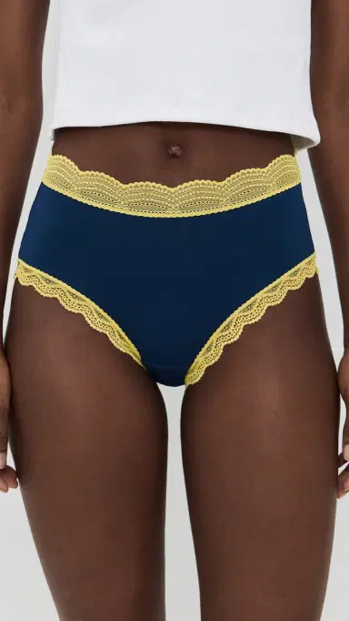 Stripe & Stare Original Knicker Panties 4 Pack Navy Neon Pastels S | Thumbnail 3
