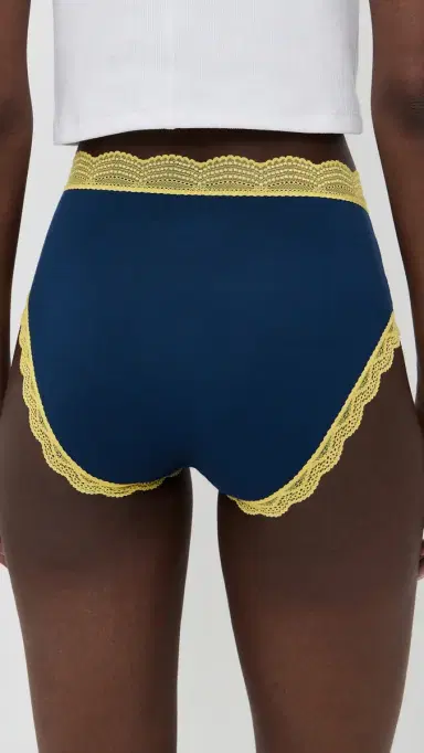 Stripe & Stare Original Knicker Panties 4 Pack Navy Neon Pastels S | Thumbnail 4
