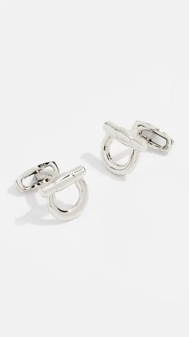 Ferragamo Silver Nickel Flip Gancio Cufflinks | Thumbnail 2 Ferragamo Silver Nickel Flip Gancio Cufflinks | Thumbnail 2