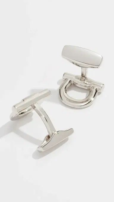 Ferragamo Silver Nickel Flip Gancio Cufflinks | Thumbnail 3 Ferragamo Silver Nickel Flip Gancio Cufflinks | Thumbnail 3