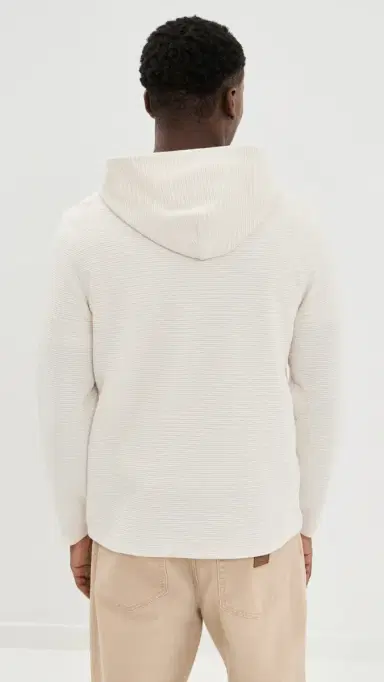 Vince Varigated Striped Double Face Hoodie Baja and/Natural | Thumbnail 3