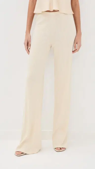 Sprwmn Wide Leg Easy Pants Creme | Thumbnail 2 Sprwmn Wide Leg Easy Pants Creme | Thumbnail 2