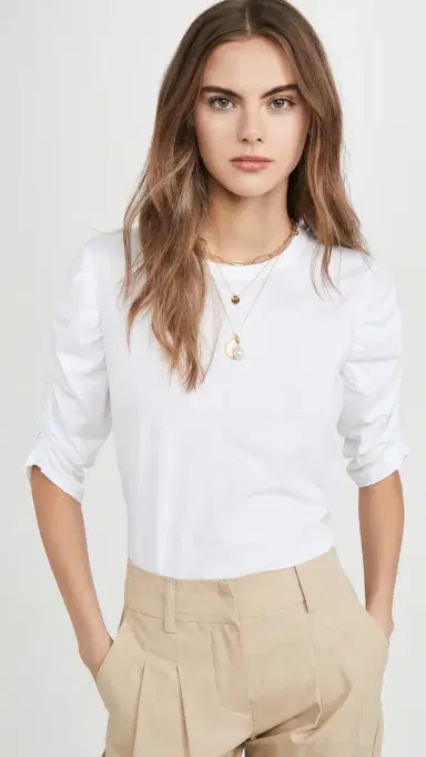 Veronica Beard Jean Waldorf Tee White L | Thumbnail 2