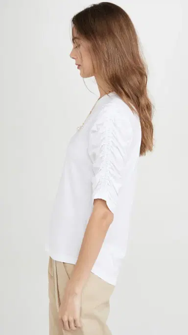 Veronica Beard Jean Waldorf Tee White L | Thumbnail 4