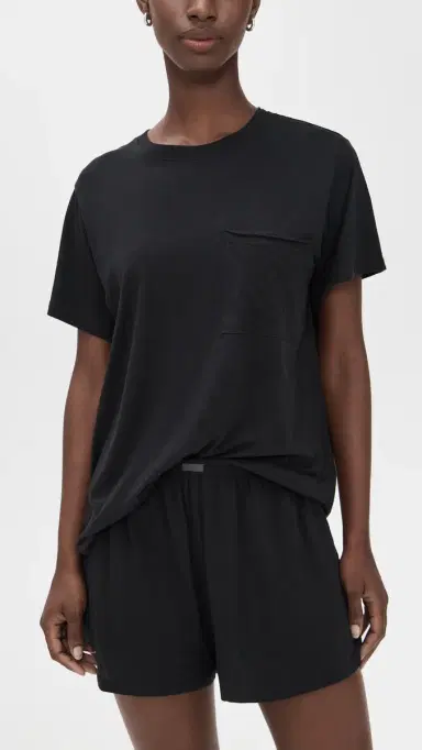 Lunya Pima Tee Short Set Black | Thumbnail 2