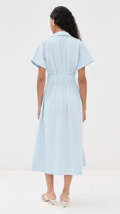 LE BOP Roberta Button Down Dress Sky Gingham S | Thumbnail 3