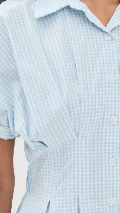 LE BOP Roberta Button Down Dress Sky Gingham S | Thumbnail 6