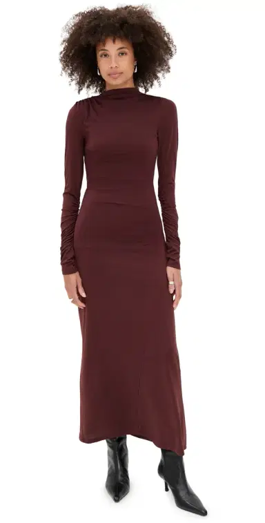 LIONESS Contour Maxi Dress Chocolate XS | Thumbnail 1 LIONESS Contour Maxi Dress Chocolate XS | Thumbnail 1