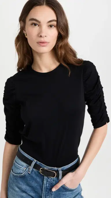 Veronica Beard Jean Waldorf Tee Black | Thumbnail 2