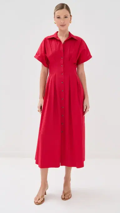 LE BOP Roberta Button Down Dress Ruby | Thumbnail 5