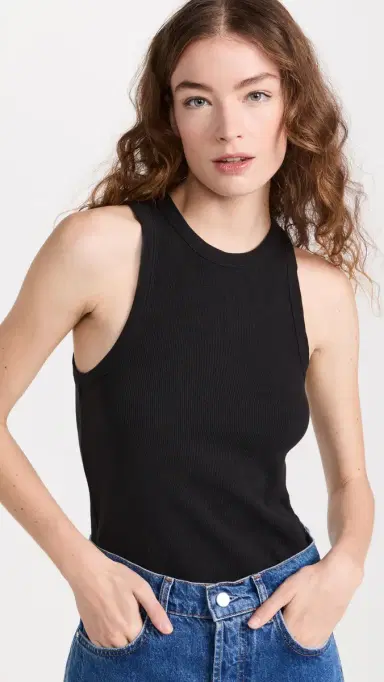 Sold Out NYC The Not So Basic Tank in Black Black S | Thumbnail 2