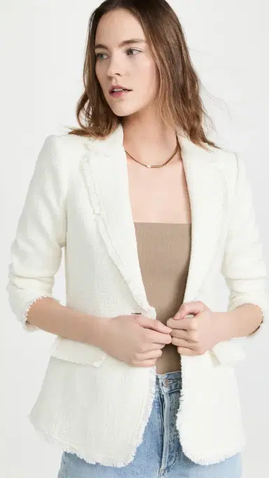 Cinq à Sept Boucle Khloe Blazer Gardenia | Thumbnail 2 Cinq à Sept Boucle Khloe Blazer Gardenia | Thumbnail 2