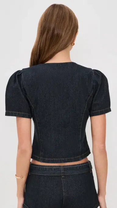 LIONESS Femme Blouse Dark Denim M | Thumbnail 3