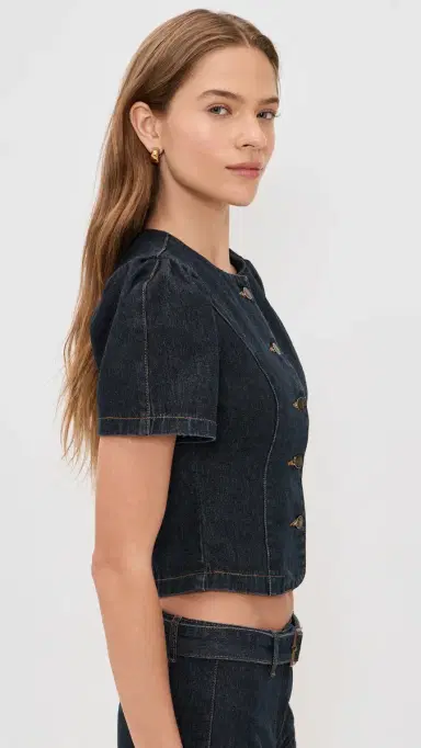 LIONESS Femme Blouse Dark Denim M | Thumbnail 4