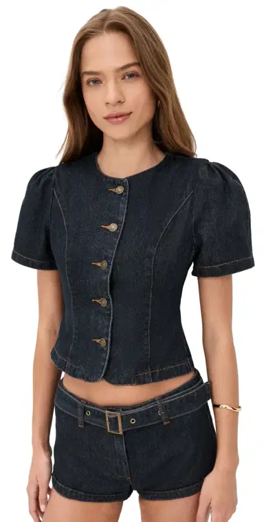 LIONESS Femme Blouse Dark Denim M | Thumbnail 1