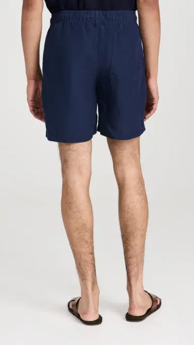Onia Air Linen Pull-On Shorts 6 Deep Navy | Thumbnail 3