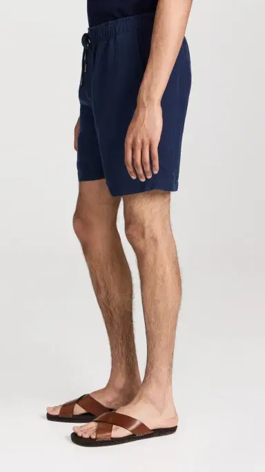Onia Air Linen Pull-On Shorts 6 Deep Navy | Thumbnail 4