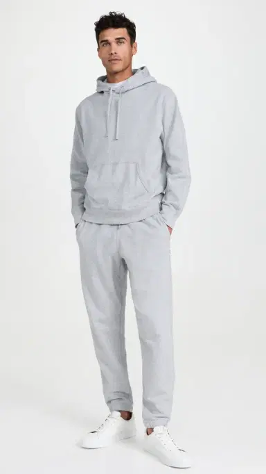 REIGNING CHAMP Midweight Terry Standard Hoodie Heather Grey | Thumbnail 5 REIGNING CHAMP Midweight Terry Standard Hoodie Heather Grey | Thumbnail 5
