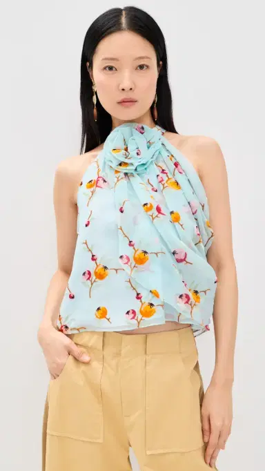 Sea Freya Print Velvet Tank Top Blue | Thumbnail 2