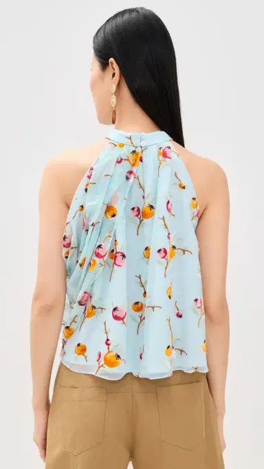 Sea Freya Print Velvet Tank Top Blue | Thumbnail 3