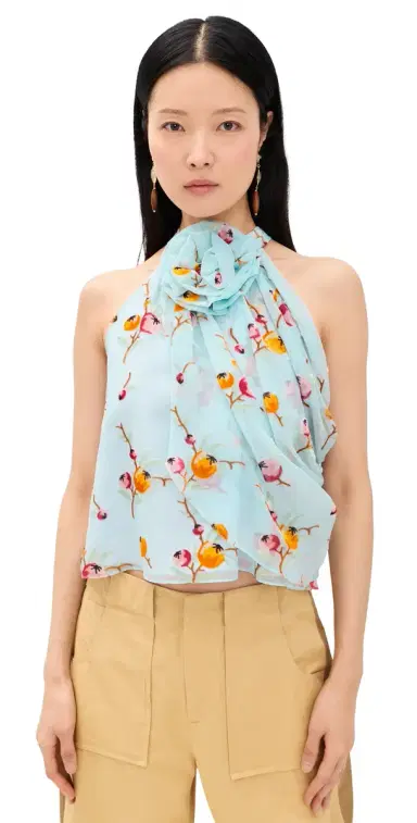 Sea Freya Print Velvet Tank Top Blue | Thumbnail 1