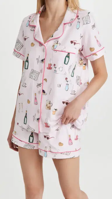 BedHead PJs Let's Do Brunch Shorty Pajama Set Let's Do Brunch | Thumbnail 2 BedHead PJs Let's Do Brunch Shorty Pajama Set Let's Do Brunch | Thumbnail 2