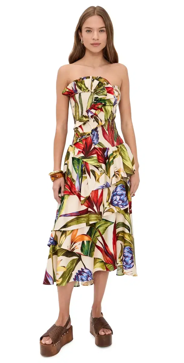 Floral trapless Midi Dress Florart and