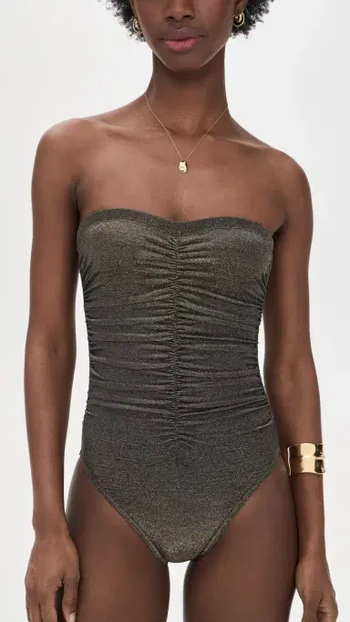 Karla Colletto Helena Bandeau One Piece with Shelf Bra Gold | Thumbnail 2