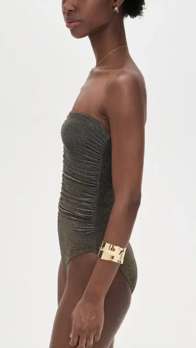 Karla Colletto Helena Bandeau One Piece with Shelf Bra Gold | Thumbnail 3