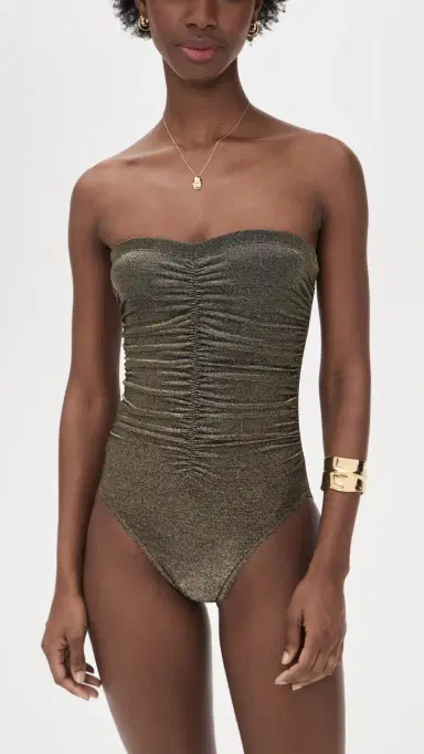 Karla Colletto Helena Bandeau One Piece with Shelf Bra Gold | Thumbnail 4
