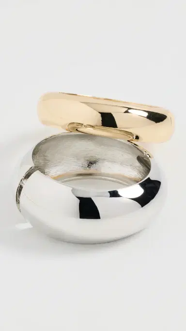 SHASHI Wayne Bangle Cuff Set Gold/Silver One Size | Thumbnail 4