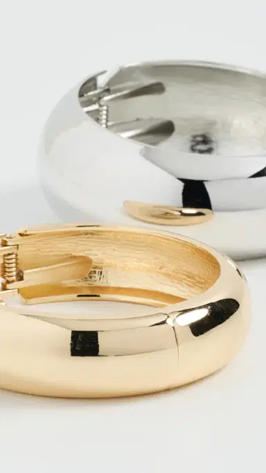 SHASHI Wayne Bangle Cuff Set Gold/Silver One Size | Thumbnail 5