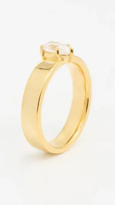 Alexa Leigh Pear Pinky Ring Yellow Gold | Thumbnail 5
