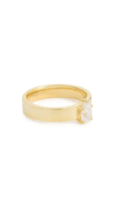 Alexa Leigh Pear Pinky Ring Yellow Gold | Thumbnail 6