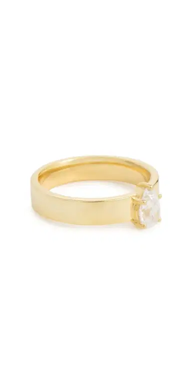 Alexa Leigh Pear Pinky Ring Yellow Gold | Thumbnail 1