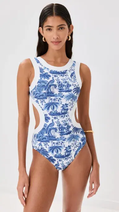 Staud Dolce One Piece Blue Toile L | Thumbnail 2
