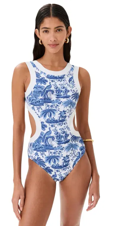 Staud Dolce One Piece Blue Toile L | Thumbnail 1