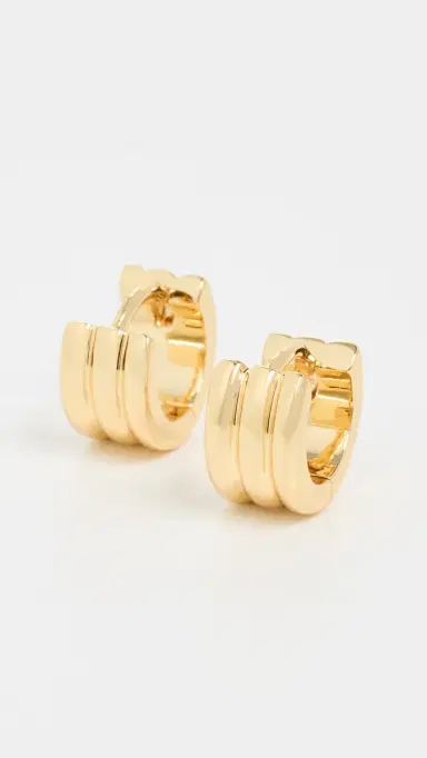 Gorjana Reed Huggie Hoop Earrings Gold One Size | Thumbnail 2
