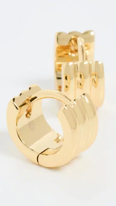 Gorjana Reed Huggie Hoop Earrings Gold One Size | Thumbnail 4